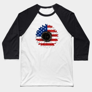 Sunflower and flag of america Baseball T-Shirt